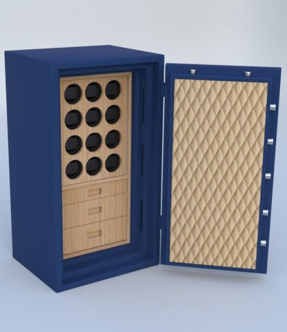 NMSF 95 (12 Adet Watch Winder) Saat Kasası - Lacivert