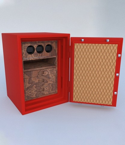 NMSF 75 (3 Adet Watch Winder) Saat Kasası - Bordo