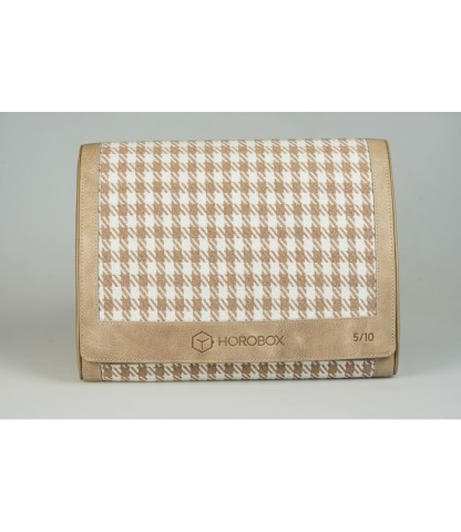 Horobox 8'li Saat Taşıma Kutusu Limited Edition - Krem Açık Kahve Desenli