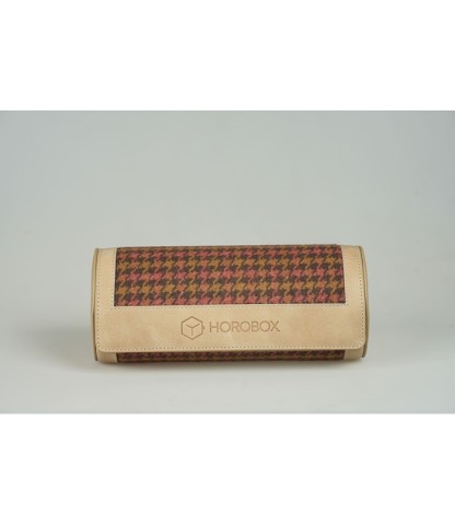 Horobox 3'lü Saat Taşıma Kutusu - Koyu Kahve Desenli