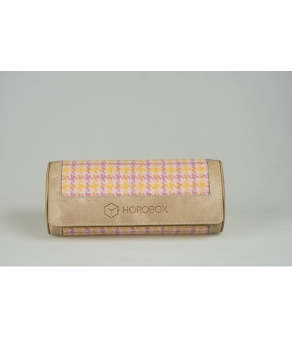 Horobox 3'lü Saat Taşıma Kutusu - Sarı-Pembe Desenli