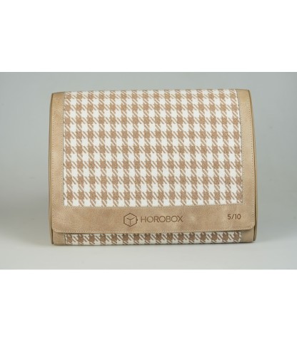 Horobox 8'li Saat Taşıma Kutusu Limited Edition - Krem Açık Kahve Desenli