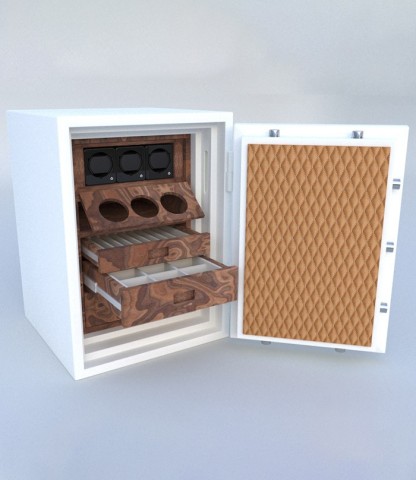 NMSF 75 (3 Adet Watch Winder) Saat Kasası - Beyaz