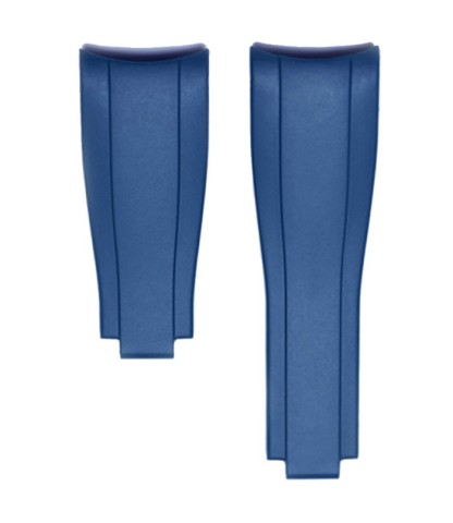 EH7BLU44 - Orijinal Rolex Klipsine Uygun Kavisli Kauçuk Kayış / Renk: Mavi / Ebat: 4/4