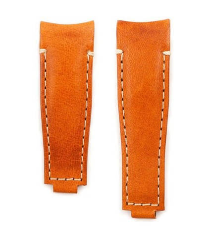 Everest EH9TAN46 - Orijinal Rolex Klipsine Uygun Kavisli Deri Kayış Renk: Açık Kahve Ebat: 4/6