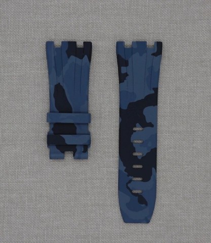 Tempomat Madrid - Audemars Piguet Royal Oak Offshore 44mm Model Ailesi Uyumlu Kauçuk Kayış - Gri Kamuflaj